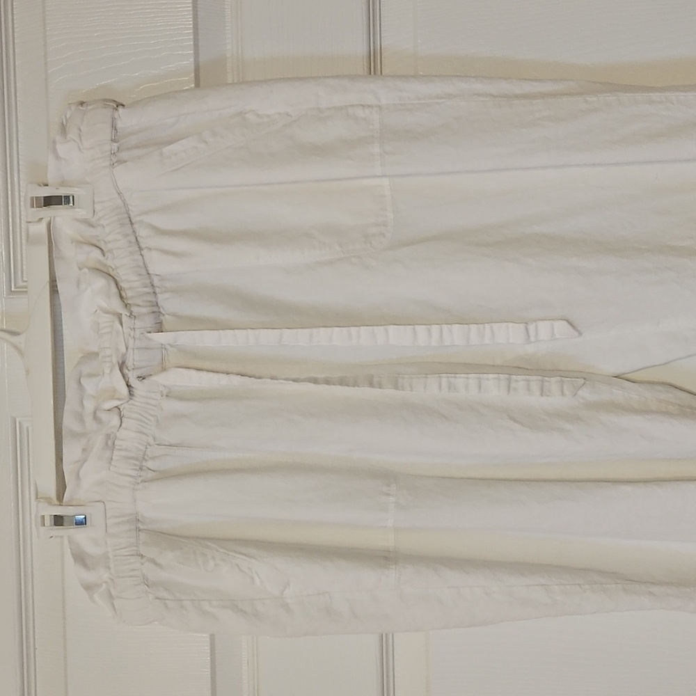 Soho New York & Co White Linen & Viscose High Rise Pants - Picture 5 of 13